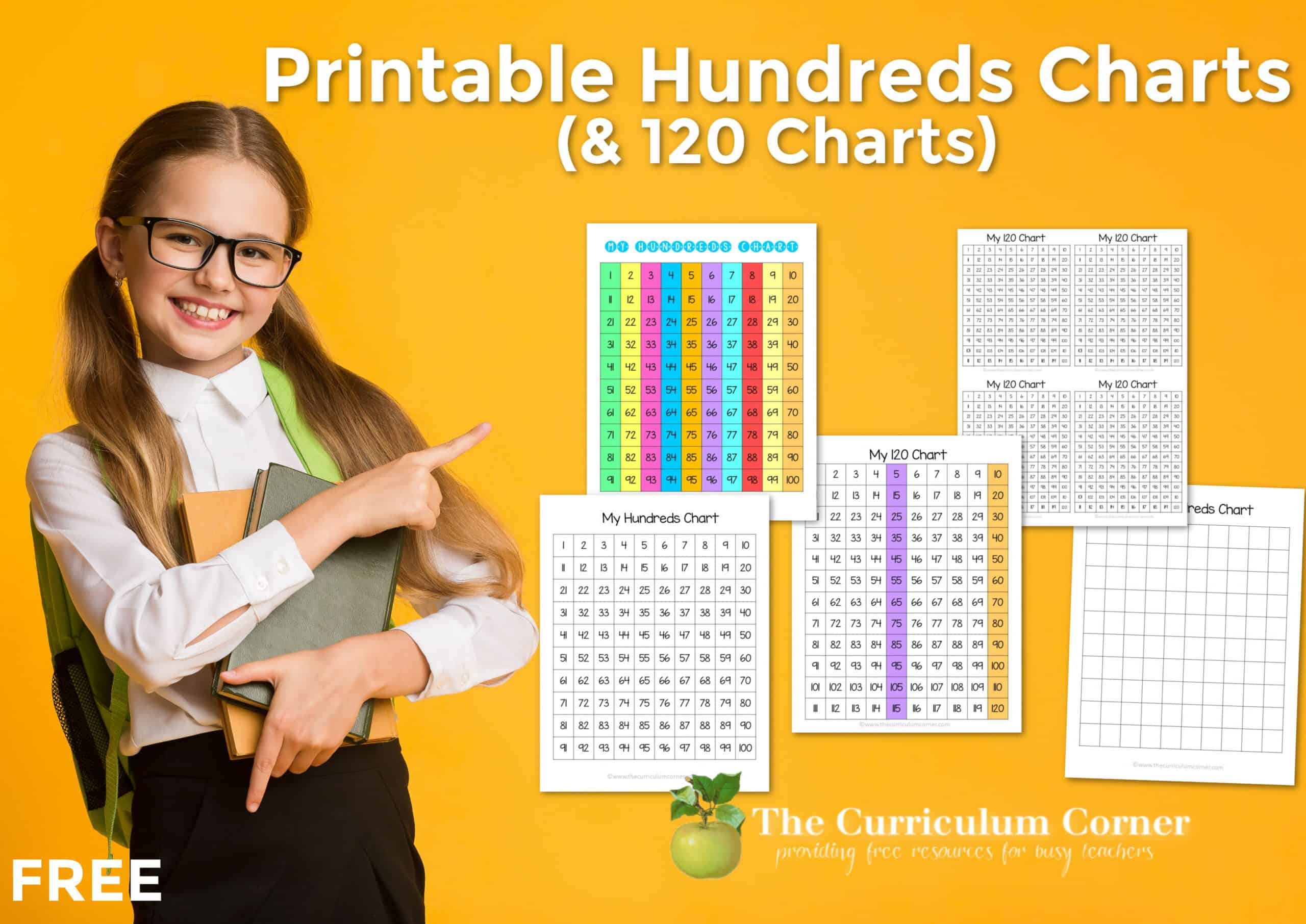 Printable Hundreds Charts (& 120 Charts) The Curriculum Corner 123