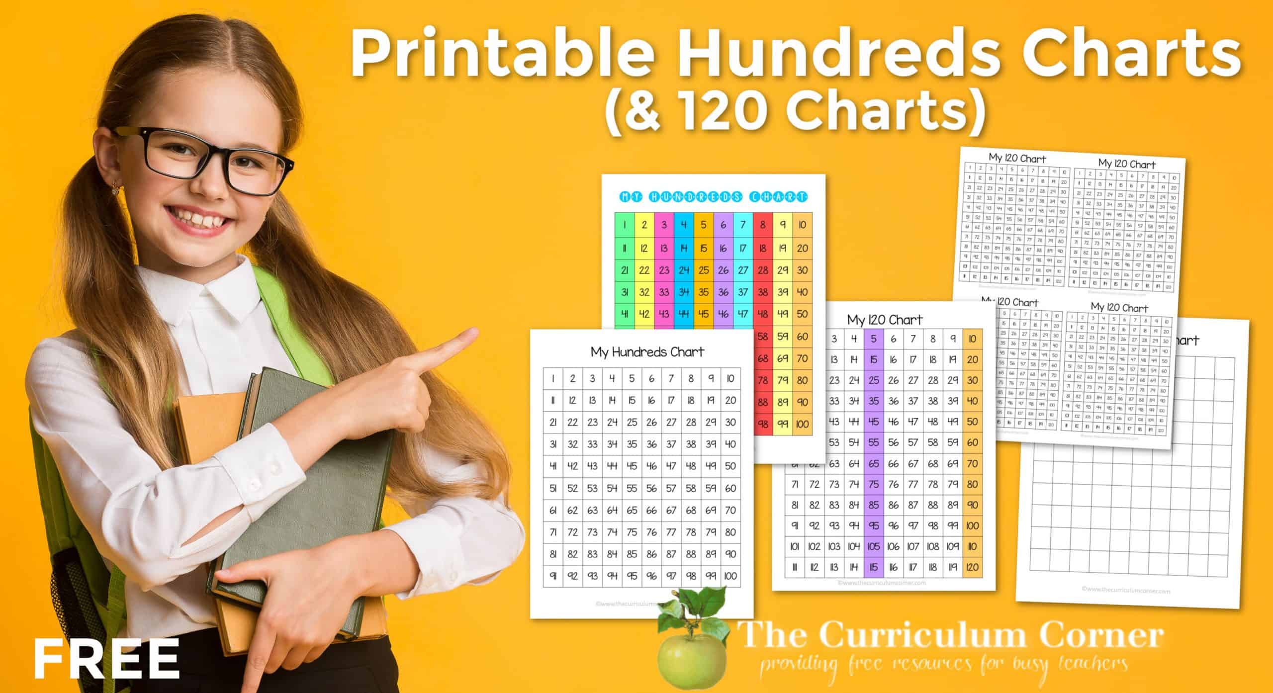printable hundreds charts 120 charts the curriculum corner 123