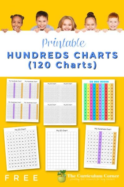 Printable Hundreds Charts (& 120 Charts) - The Curriculum Corner 123