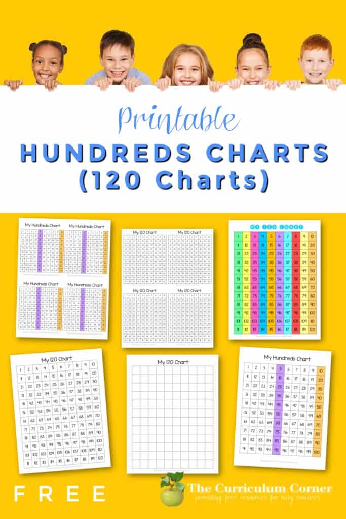 Printable Hundreds Charts 120 Charts The Curriculum Corner 123