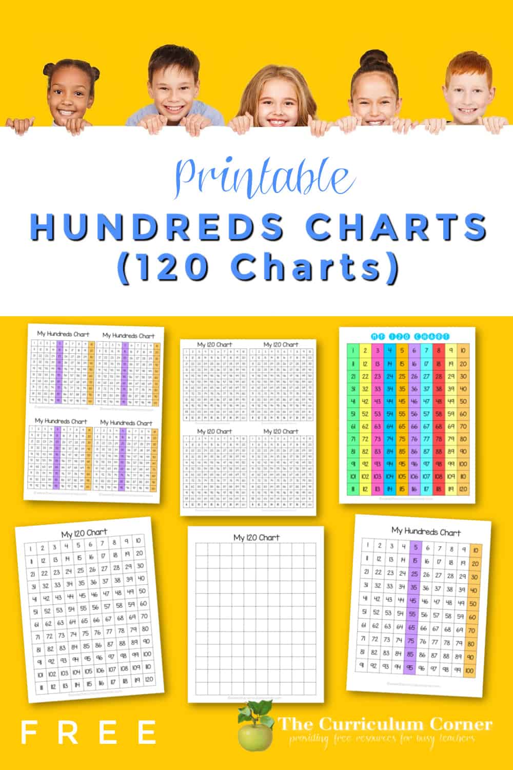 Printable Hundreds Charts (& 120 Charts) The Curriculum Corner 123