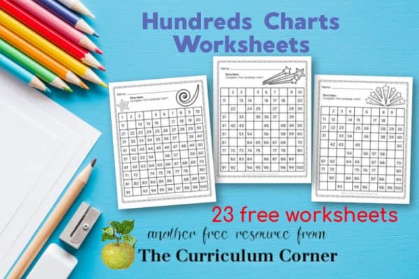 hundreds chart worksheets the curriculum corner 123
