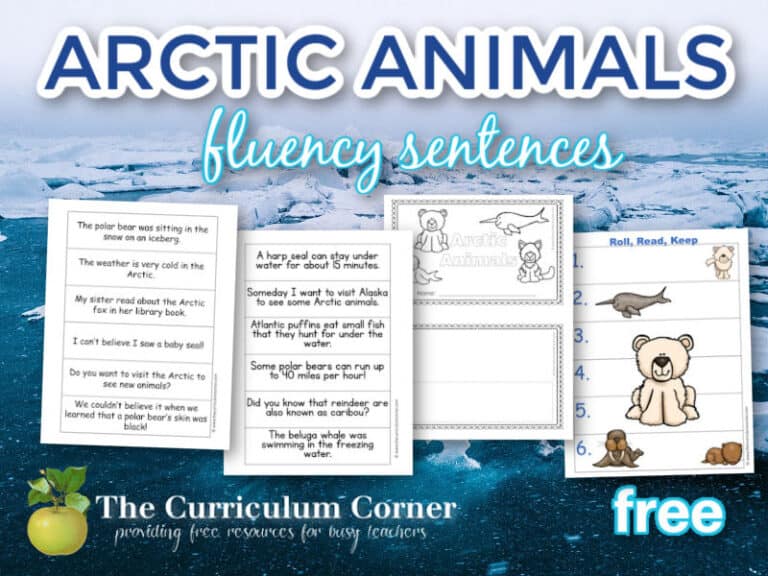 Arctic Animals Fluency Sentences - The Curriculum Corner 123