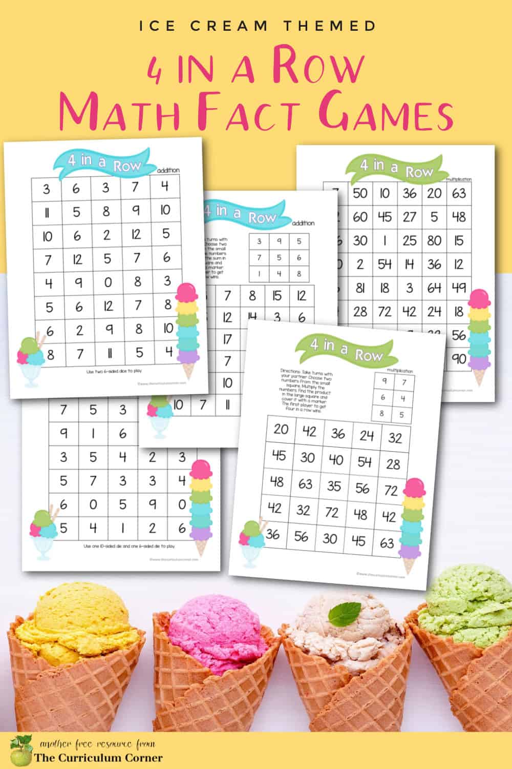 Editable Back to School Four in a Row Printable Game