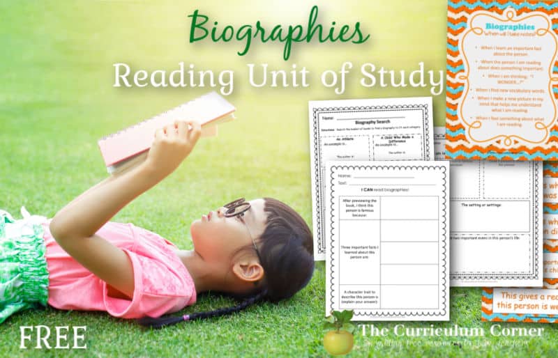 Download this free biography unit of study for reading to help you introduce and work with biographies in the classroom.