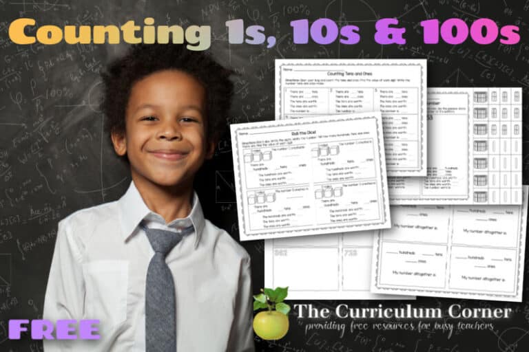 Counting Ones, Tens and Hundreds Activities - The Curriculum Corner 123