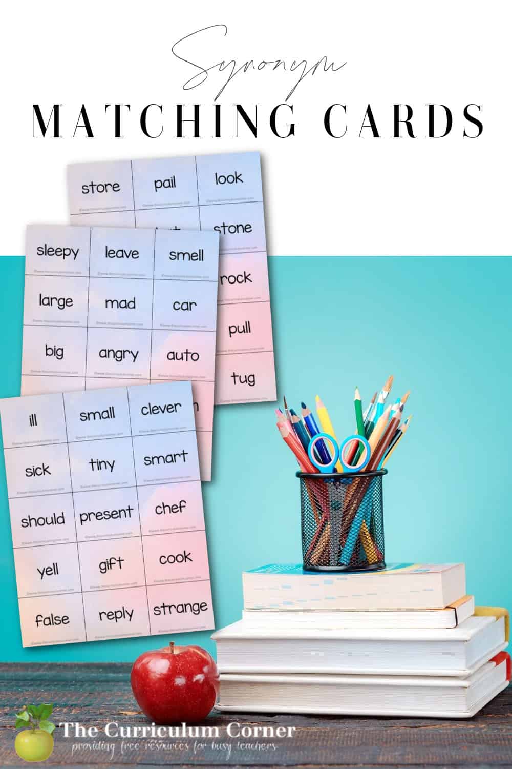 Synonym Matching Cards The Curriculum Corner 123