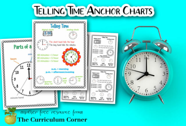 Telling Time Anchor Chart - The Curriculum Corner 123