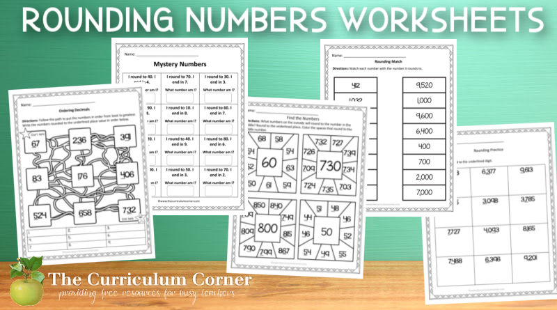 rounding numbers worksheets the curriculum corner 123