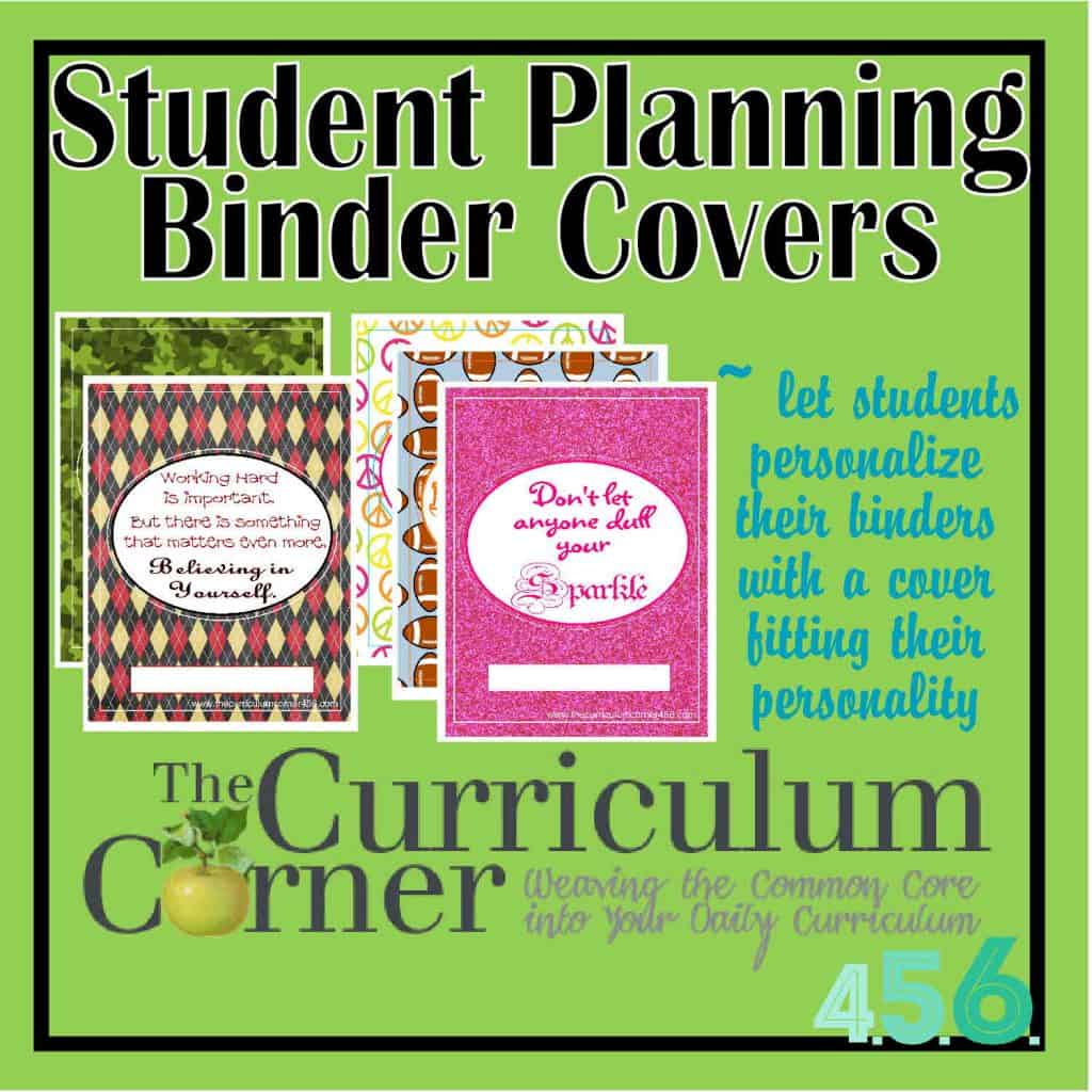 Student Binder Covers The Curriculum Corner 456