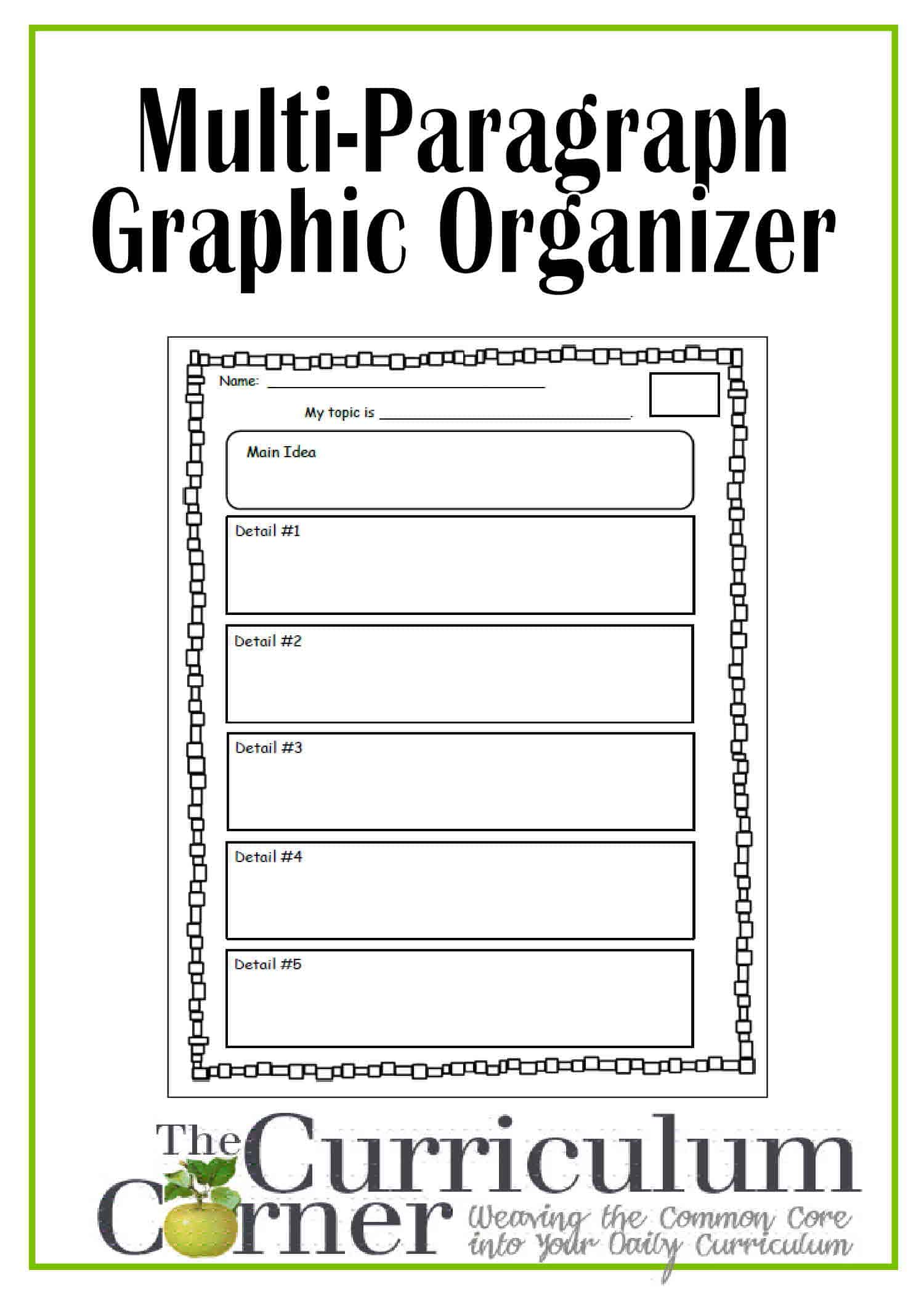 multi paragraph essay graphic organizer