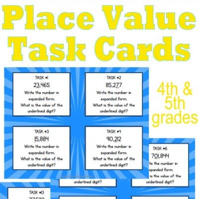 4th & 5th Grade Place Value Task Cards free from The Curriculum Corner ...