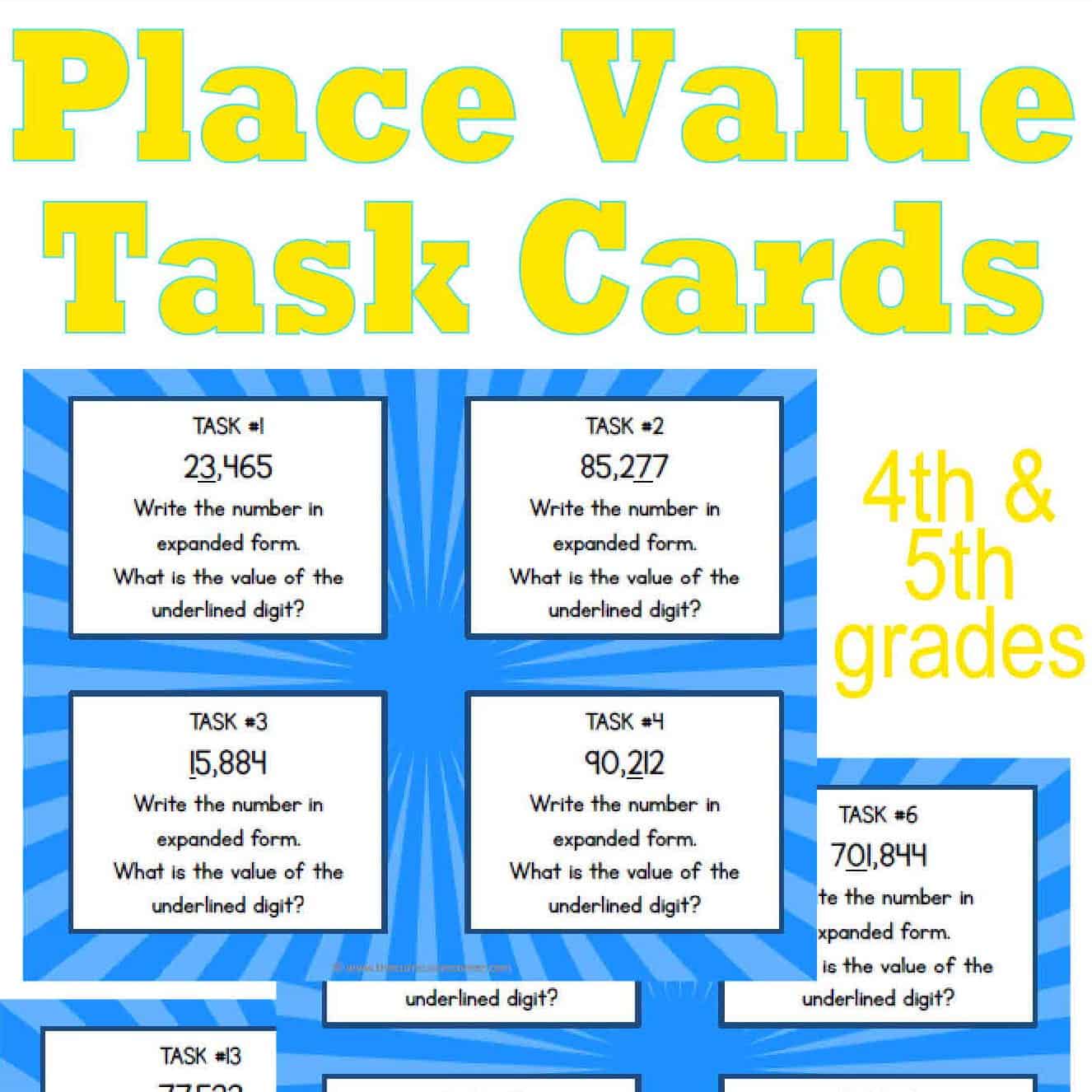 place value problem solving cards