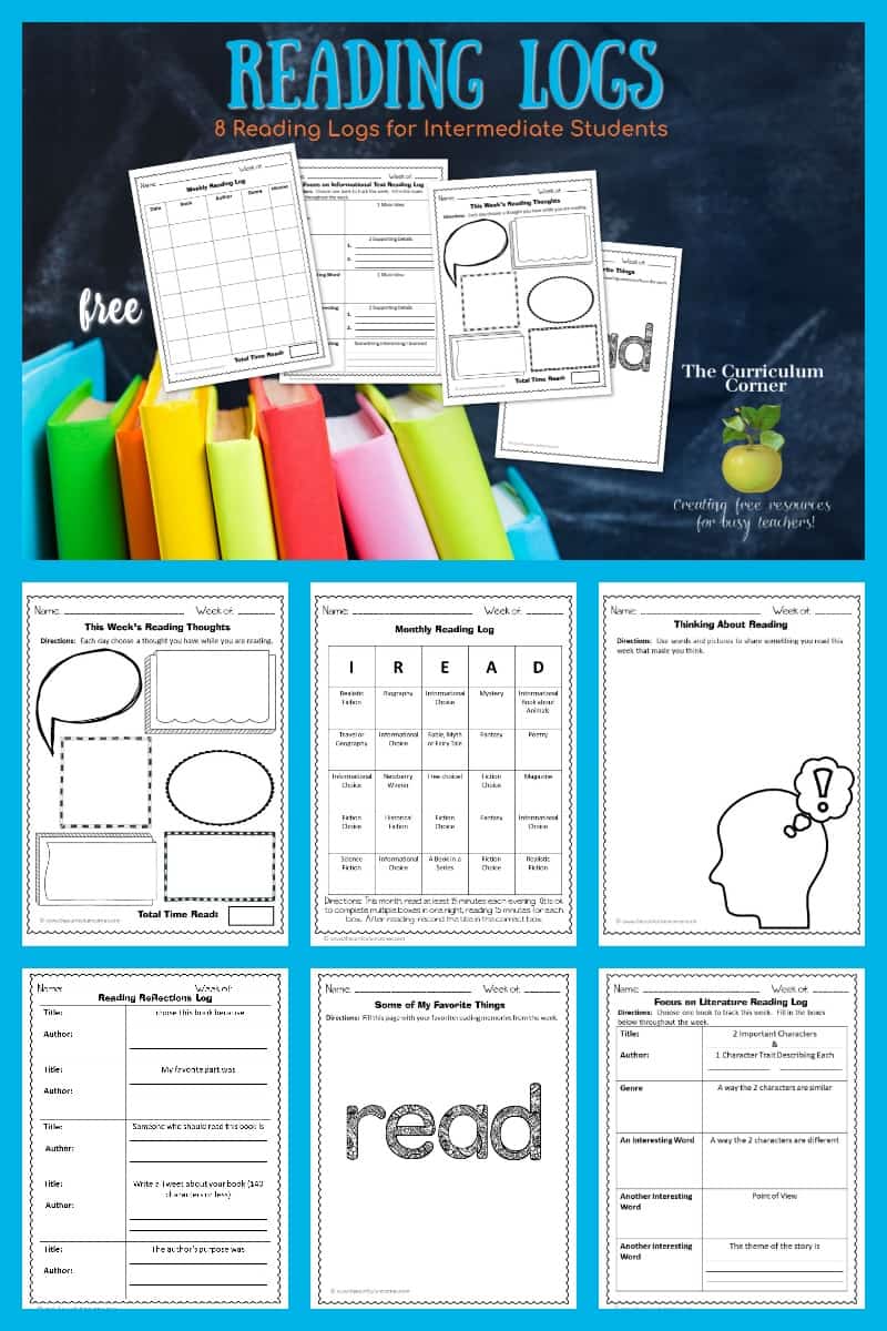 weekly-reading-logs-the-curriculum-corner-4-5-6