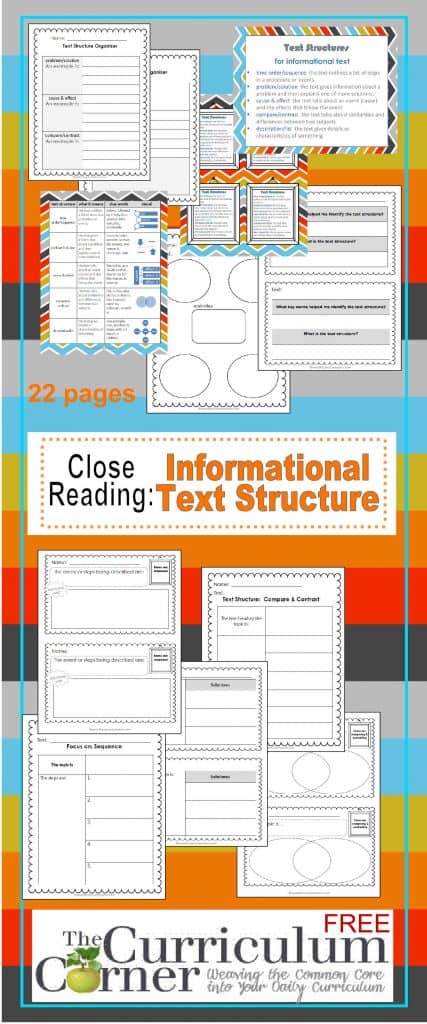 Close Reading: Informational Text Structures - The Curriculum Corner 4-5-6