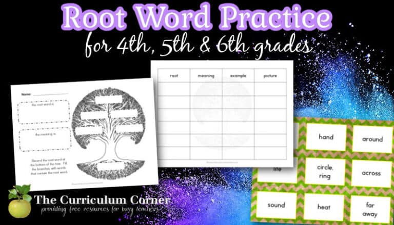 root word practice 1 fb - The Curriculum Corner 4-5-6