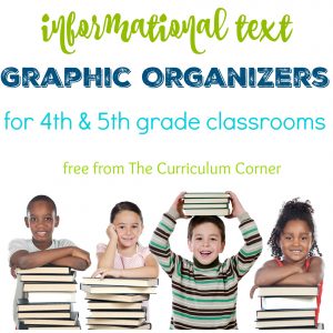 Informational Text Graphic Organizers for 4th & 5th grades free from The Curriculum Corner