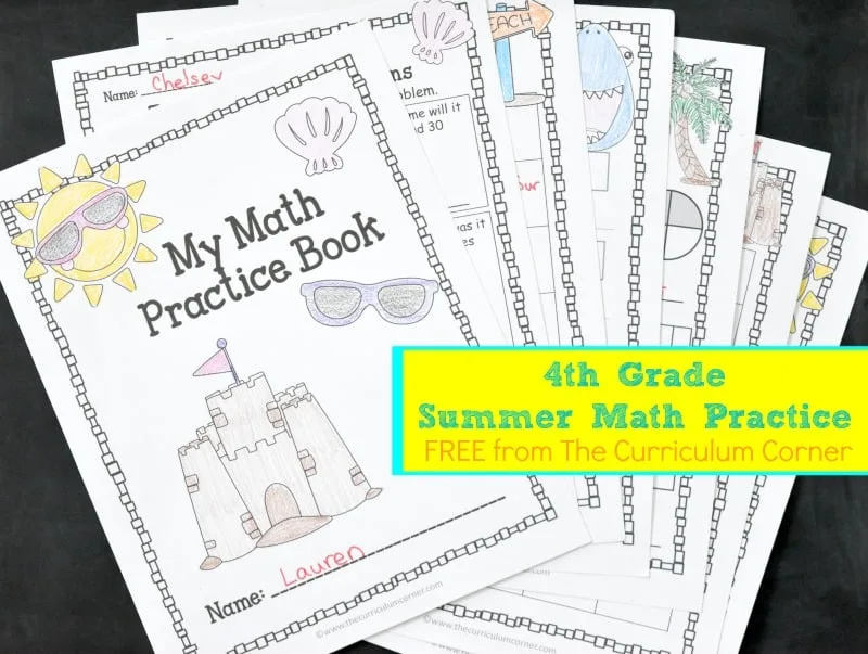 4th grade summer math booklet the curriculum corner 4 5 6