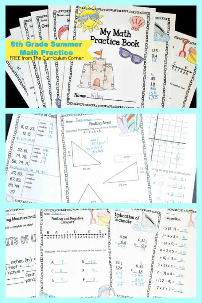 6th-grade-summer-math-booklet-the-curriculum-corner-4-5-6