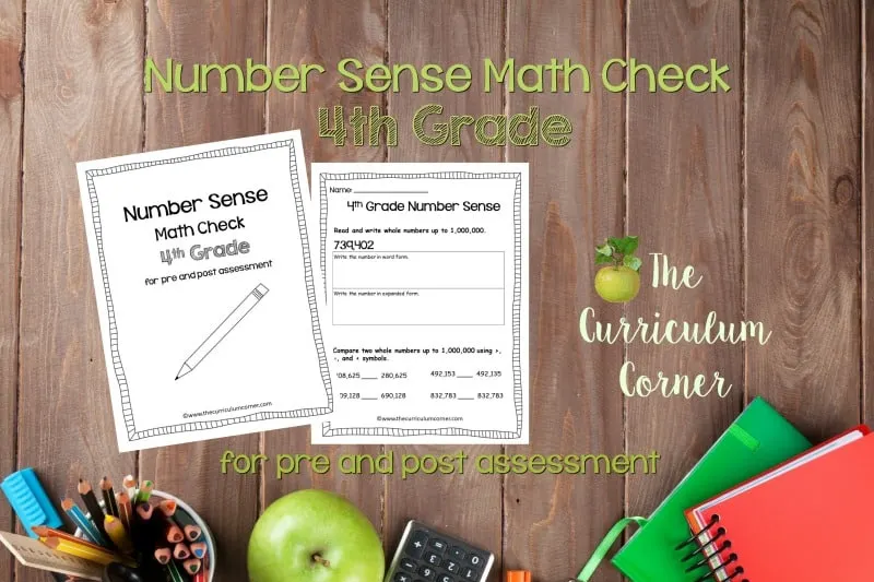 Math Check 4th Grade Number Sense The Curriculum Corner 4 5 6