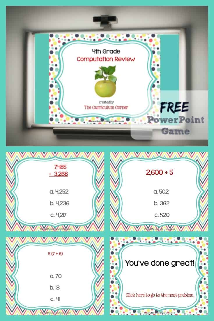 review-game-4th-grade-computation-the-curriculum-corner-4-5-6