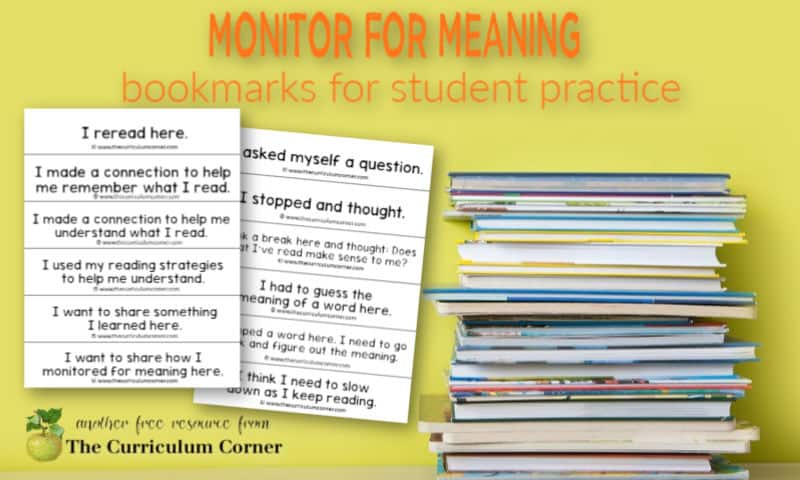 Close Reading Monitoring For Meaning The Curriculum Corner 4 5 6