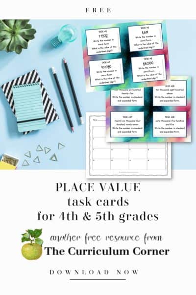 Place Value Task Cards - The Curriculum Corner 4-5-6