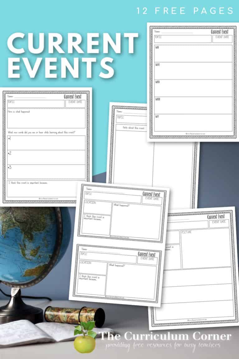 Current Events Worksheets The Curriculum Corner 4 5 6