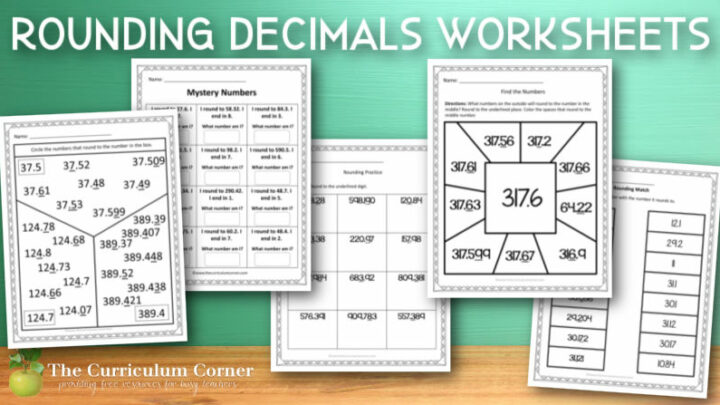 rounding decimals worksheets fb - The Curriculum Corner 4-5-6