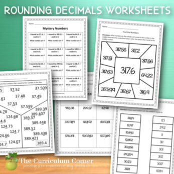 rounding decimals worksheets feature - The Curriculum Corner 4-5-6