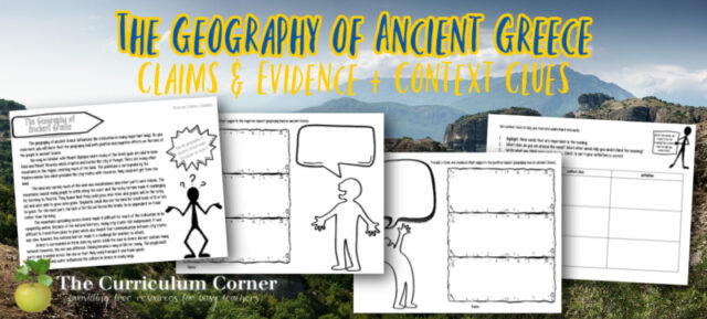 Ancient Greece Geography Claims Evidence The Curriculum Corner 4 5 6   Greece Georaphy Claims 640x289 