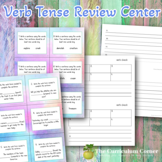 Verb Tense Center 1 Feature The Curriculum Corner 4 5 6