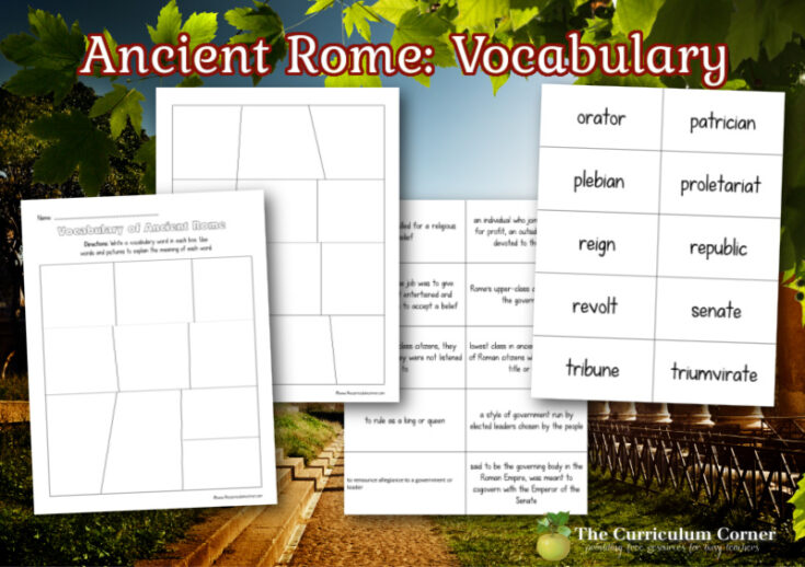 Vocabulary Of Ancient Rome The Curriculum Corner 4 5 6   Ancient Rome Vocabulary 735x518 