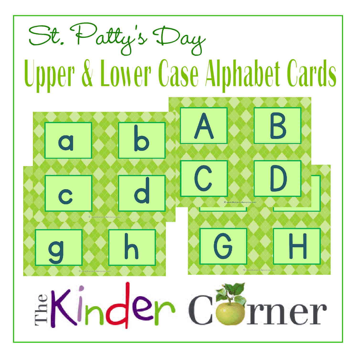 St Patrick s Day Upper And Lowercase Letter Cards The Kinder Corner