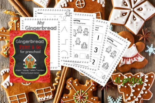 Gingerbread Preschool Print & Go - The Kinder Corner