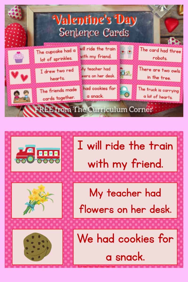 Valentine's Day Sentences w/ Pictures - The Kinder Corner