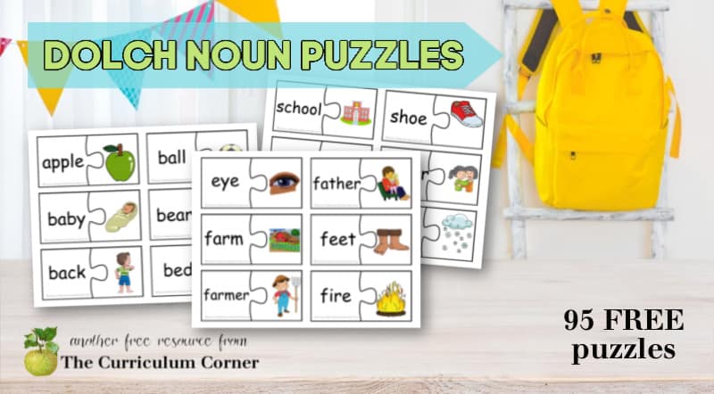 Dolch Noun Puzzles - The Kinder Corner