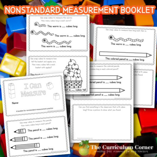 Back to School Cube Measuring Non-Standard Measurement for Preschool and  Kinder