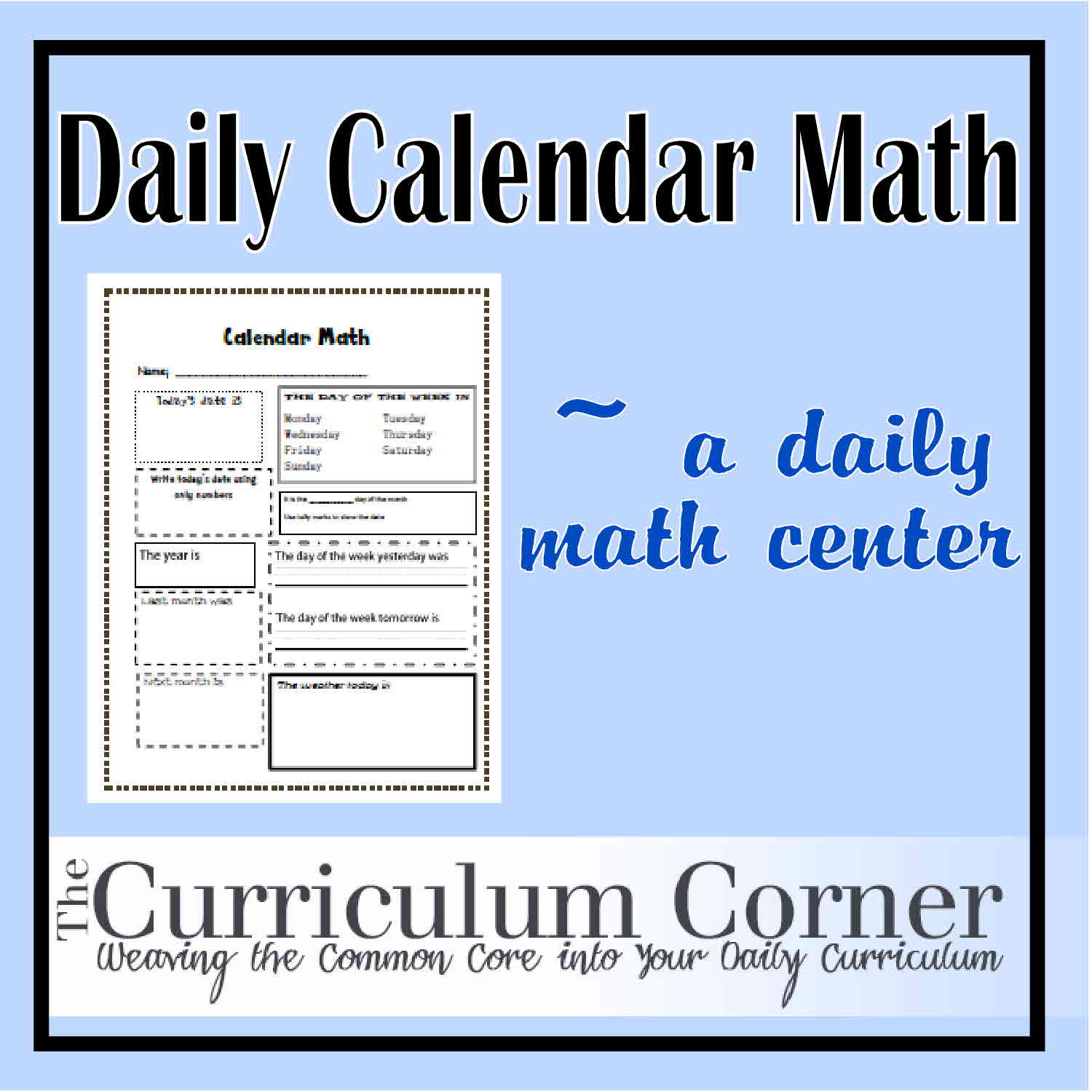 Daily Calendar Math Activity