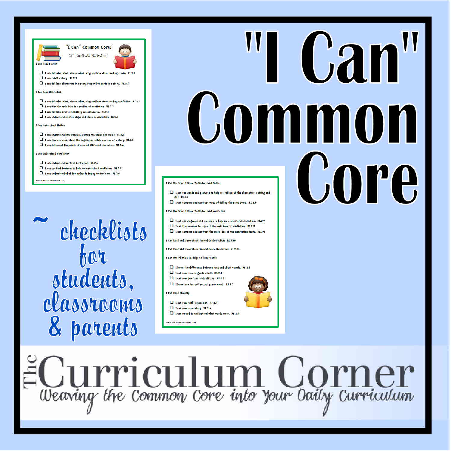 Free Printable I Can Common Core Standards For Second Grade